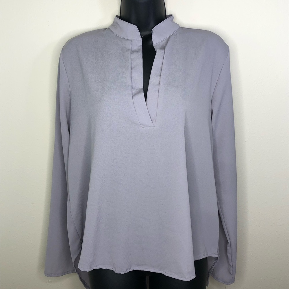 Grey Lavender Blouse - Size L -Fits like M